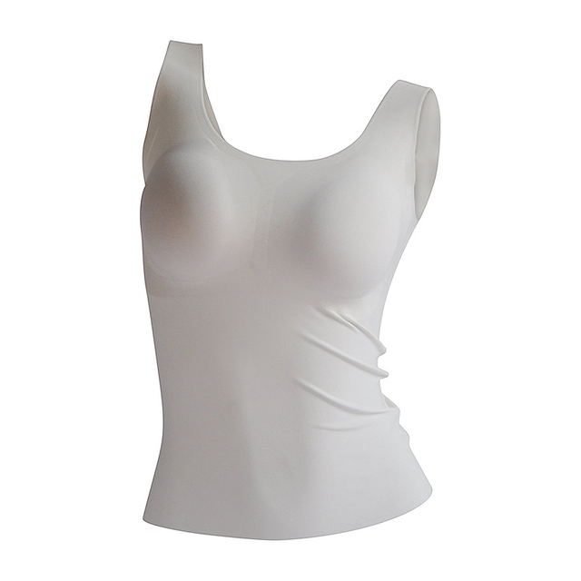 Top camisero sin costuras con copa y corte libre C001